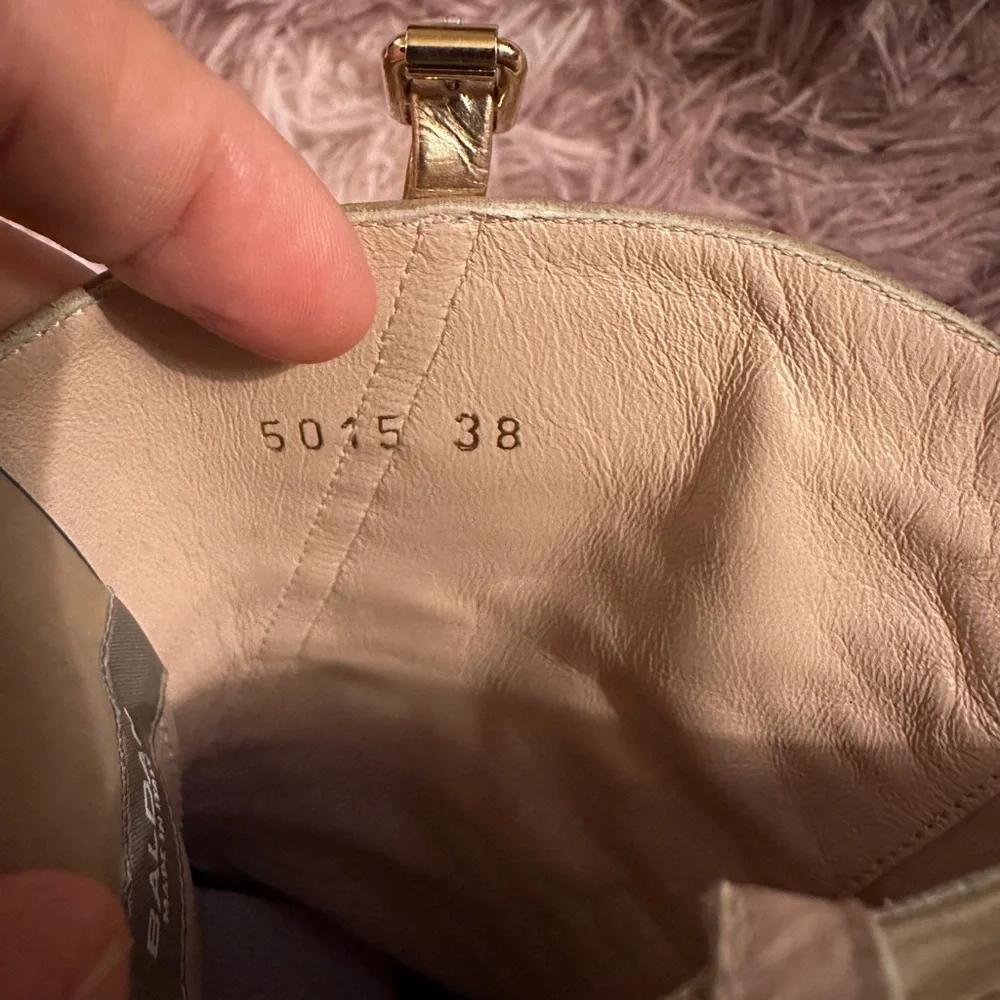 COPY - New Baldan Brown and Tan Leather Suede Peep Toe Sandal Wedges Size 38